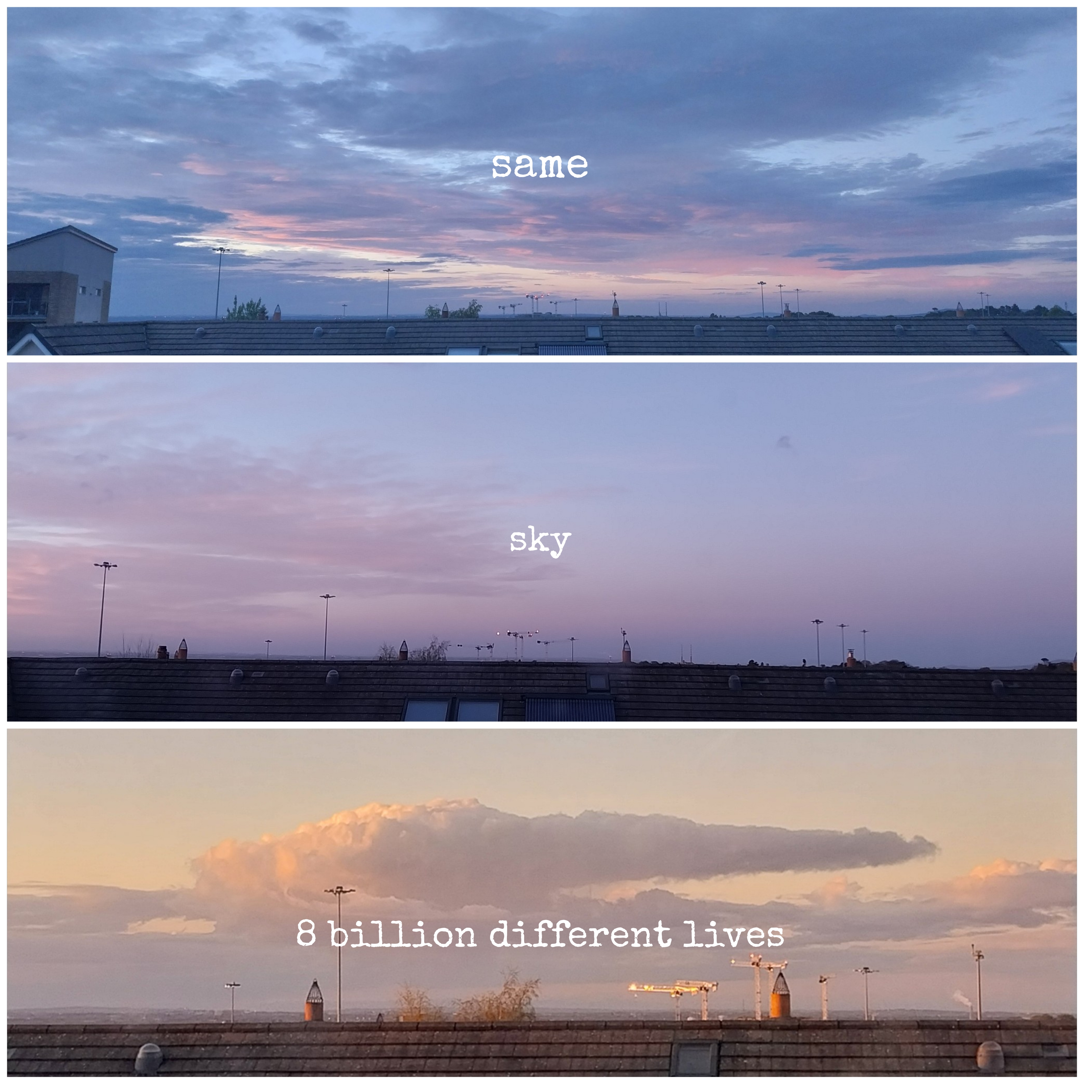 8 billion different lives under one sky
